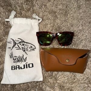 Bajío Tortoise Shell Sunglasses with Green Lenses